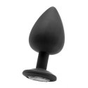 Plug-Diamond King Butt Plug - Silicone Black Large Clear