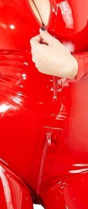 Latex Catsuit red XL