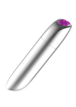 Stymulator-Rechargeable Powerful Bullet Vibrator USB 20 Functions - Silver