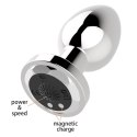 Stymulator-Rechargeable Butt Plug Vibrator USB 10 Functions - Silver