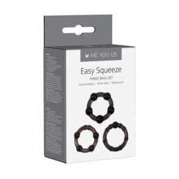 Me You Us Easy Squeeze Cock Ring Set Black