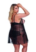 YULIA XL+ (XXL/XXXL) BLACK CHEMISE/CZARNA HALKA