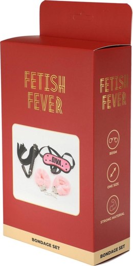 Fetish Fever - Bondage Set - 3 pieces - Pink/Black