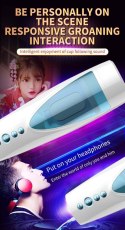 Masturbator-Vibrating, Rotating and Flashing Masturbation USB 10+10 Function / Talk Mode