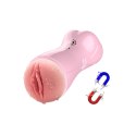 Masturbator-Vibrating and Flashing Masturbation Cup USB 7+7 Function / Talk Mode (Pink)