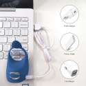 Wibrator-Silicone Ring Blue USB 7 Function + Electro stim / remote control