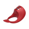 Wibrator-Silicone Ring Red USB 7 Function + Electro stim / remote control