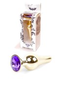 Plug-Jewellery Gold BUTT PLUG- Purple