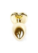 Plug-Jewellery Gold Heart PLUG- Light Blue