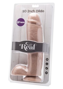 Dildo 10 in. w/ Balls Vibrator Light skin tone