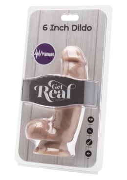 Dildo 6in. with Balls Vibrator Light skin tone