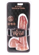 Silicone Dildo 8 Inch w Balls Light skin tone