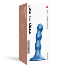 DILDO PLUG BALLS METALLIC BLUE - S