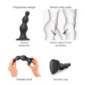 DILDO PLUG BEADS BLACK - S