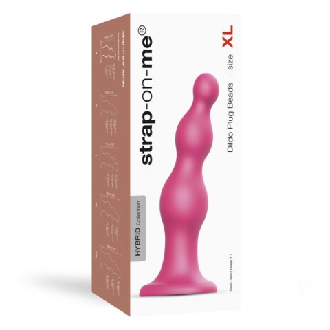 DILDO PLUG BEADS METALLIC RASPBERRY PINK - XL