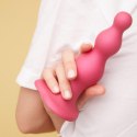 DILDO PLUG BEADS METALLIC RASPBERRY PINK - XL