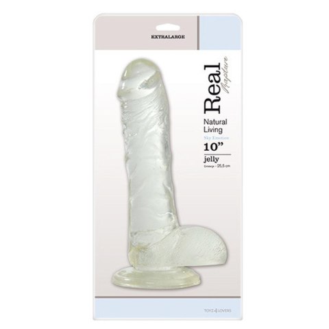 Dildo na przyssawce realistyczny penis jądra 25cm Real Rapture