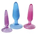 Plug-Nanma Twirly Trio Jelly Arousal Butt Plugs In 3 Sizes Blue Assorted Nanma