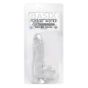 Dildo-basix 6.5"""" dong w suction cup clear Basix Rubber Works