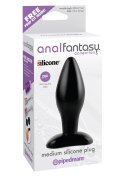 Plug-AFC- MEDIUM SILICONE PLUG BLACK Pipedream