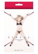 Wiązania-SINFUL BED RESTRAINT STRAPS PINK NS Novelties