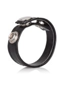 Leather 3-Snap Ring Black