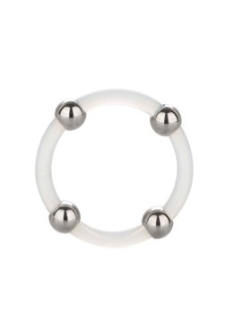 Steel Beaded Silicone Ring L Transparent