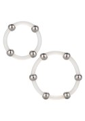 Steel Beaded Silicone Ring Set Transparent