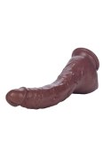 Duży zagięty murzyński penis dildo 22cm przyssawka CalExotics