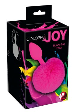 Korek analny z puchatym ogonkiem króliczka 13cm Colorful Joy