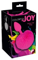 Korek analny z puchatym ogonkiem króliczka 13cm Colorful Joy