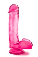 Różowe dildo grube z żyłkami mocną przyssawka 18cm Blush