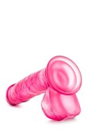 Różowe dildo grube z żyłkami mocną przyssawka 18cm Blush