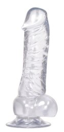 Realistyczne przezroczyste dildo przyssawka 18cm Crystal