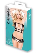 Bielizna-FAUX LEATHER OPEN TOP& G-STRING OS Allure