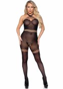 Bielizna-TWISTED STRAP BODYSTOCKING O/S BLCK Leg Avenue