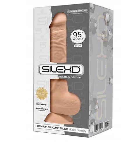 Dildo z przyssawką duże silikonowe naturalne 24cm Silexd