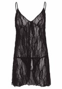 Bielizna-2 PCS ROSE BABYDOLL BLACK PLUS SI Leg Avenue