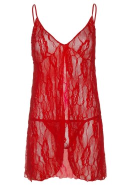 Bielizna-2PCS ROSE LACE BABYDOLL RED PLUS SI Leg Avenue