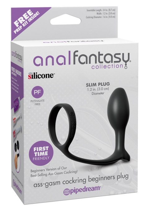 Plug-ASS GASM COCK RING BEGINNERS BLACK Pipedream Anal Fantasy