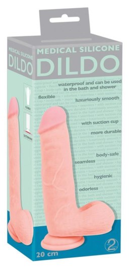 Duże grube dildo jak żywy penis na przyssawce 20cm Medical Silicone