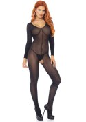 Bielizna-SHEER LONG SLEEVES BODYSTOCKING OS Leg Avenue