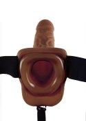 Proteza-VIBR STRAP-ON W BALLS 9"""" BROWN Fetish Fantasy