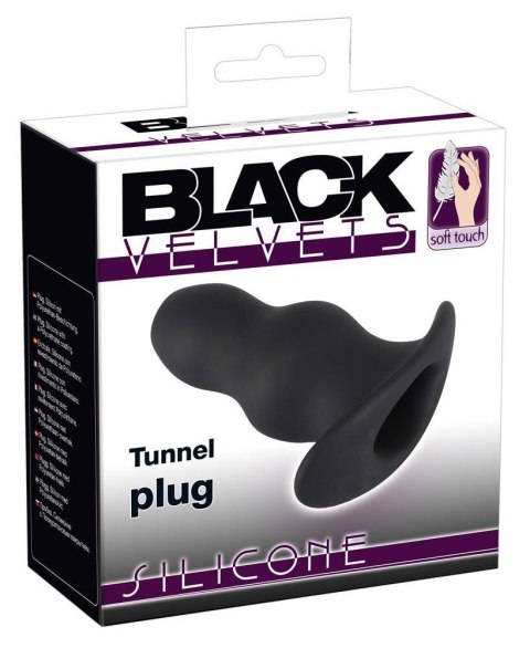 Otwarty korek analny plug tunel sex zatyczka 11cm Black Velvets