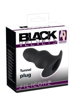 Otwarty korek analny plug tunel sex zatyczka 11cm Black Velvets