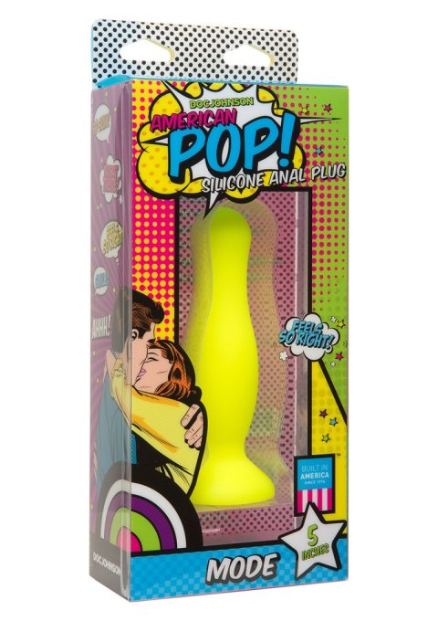 Plug-AMERICAN POP MODE 5 INCH YELLOW Doc Johnson