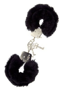 Kajdanki-METAL HANDCUFF WITH PLUSH BLACK Dream Toys