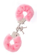 Kajdanki-METAL HANDCUFF WITH PLUSH PINK Dream Toys