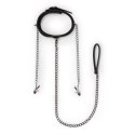 Wiązania-Leather Collar With Nipple Chains Easytoys