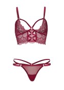 Bielizna-Lace bralette with sheer thong Leg Avenue